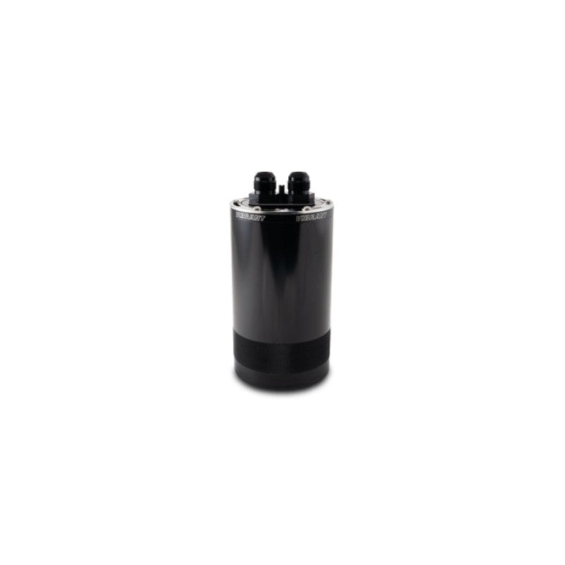 Vibrant Performance Gen3 Medium 1.5L black anodized 2-port catch can with -12 AN adapters and integrated vent.