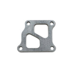 Precision laser-cut 1/2-inch thick mild steel turbo inlet flange for Mitsubishi Lancer Evolution 7, 8, 9, and X.