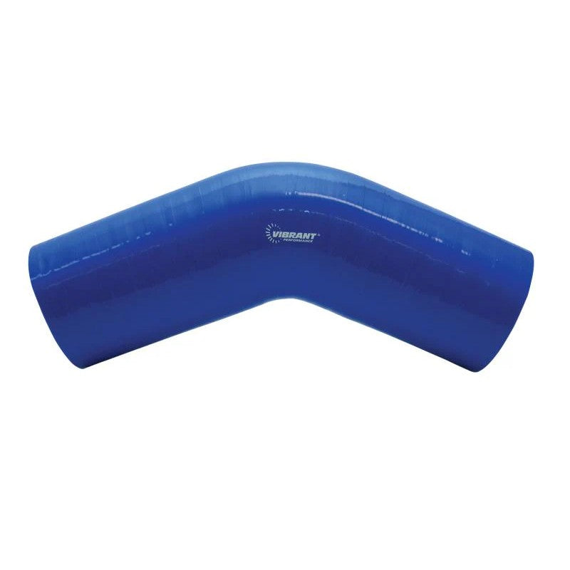 Vibrant Performance 45-Degree 4-Ply Aramid Reinforced Silicone Elbow, 1in ID x 8in Legs - Black