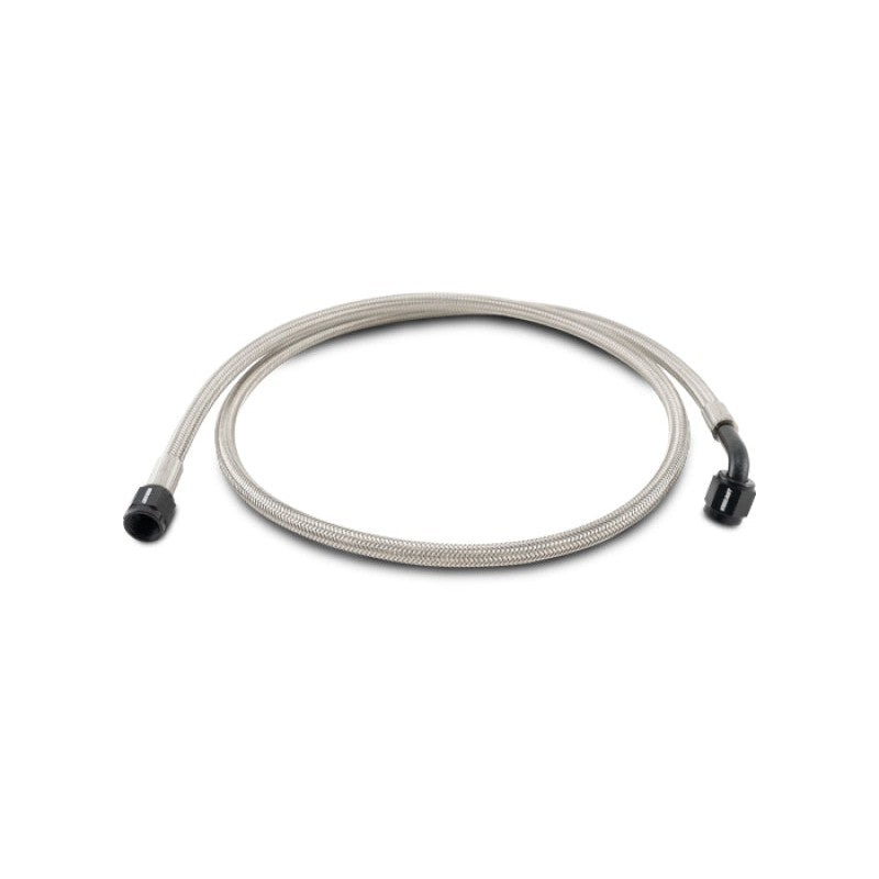 Vibrant Performance 36-inch -4AN PTFE hose with straight and 90-degree black anodized aluminum crimp-on hose ends