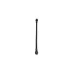 18-inch -6AN PTFE flex hose assembly with black anodized aluminum straight crimp-on fittings.