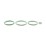 Four-piece set of black FKM O-rings in various sizes for Vibrant Performance oil cooler adapters.