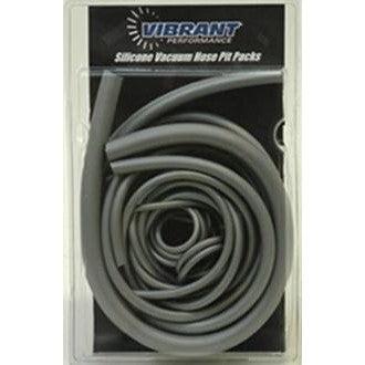 Assorted rolls of black Vibrant Performance silicone vacuum hoses in various diameters for automotive engine plumbing.