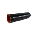Gloss black 4-ply Aramid reinforced silicone straight hose coupler with a 3.125 inch inner diameter and 12 inch length.