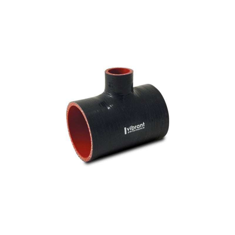 Vibrant Performance 19689 reinforced black silicone T-hose coupler with 2.50 inch ID and 1 inch branch