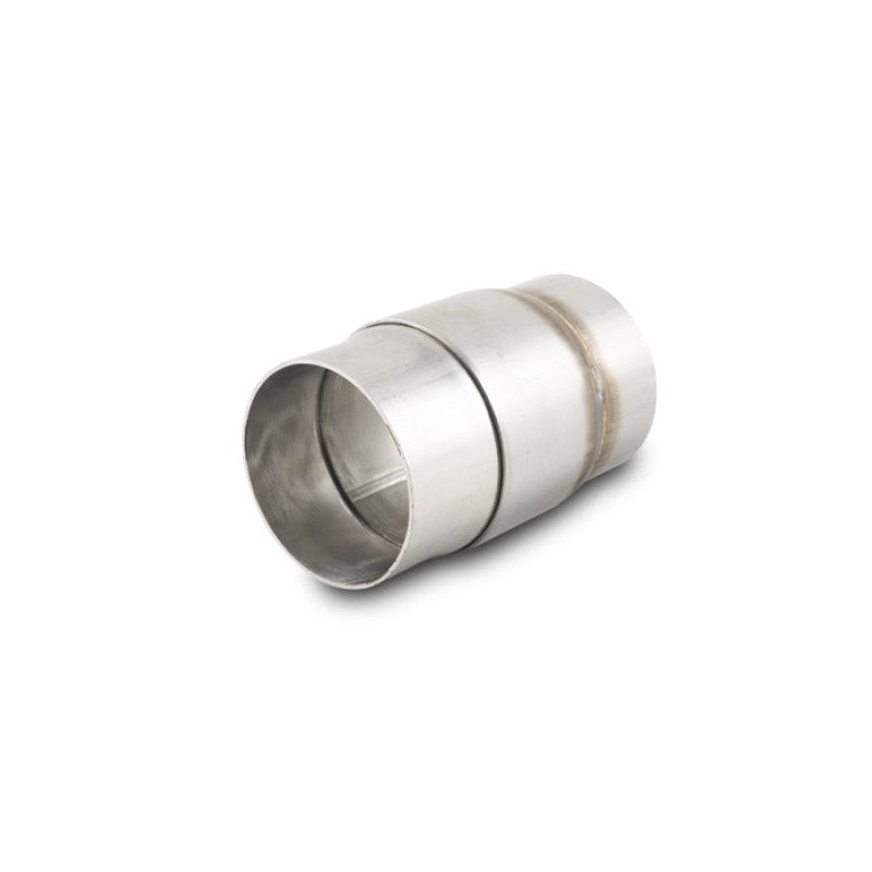 Two-piece fully welded 304 stainless steel double slip joint for 2 inch OD tubing showing lead-in alignment design.