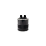 Vibrant Performance Gen3 black 2-port 0.75L oil catch can with -12 AN adapters and integrated lid vent.