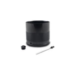 Vibrant Performance Gen3 small 0.75L aluminum catch can reservoir with threaded bottom cap and integrated dipstick.