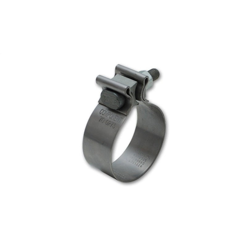 Vibrant Performance 430 Stainless Steel Accuseal exhaust seal clamp with 1-inch wide band for 2-inch OD tubing.