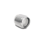 Electropolished stainless steel bellows assembly with a 1.875 inch inner diameter and solid internal liner.