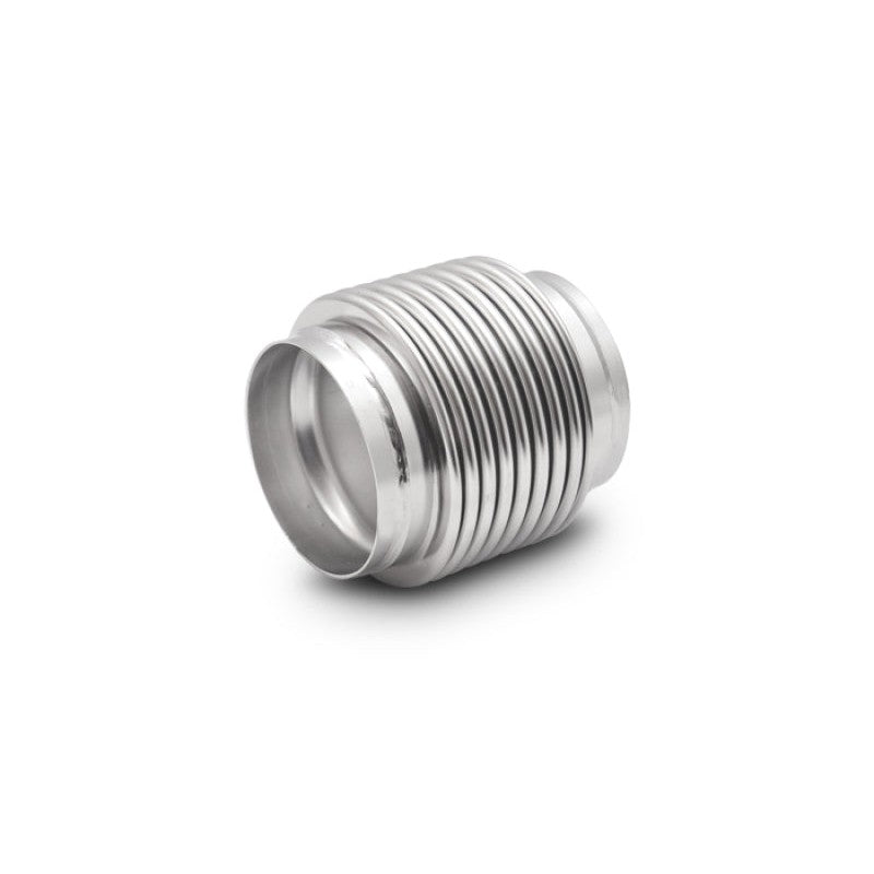 3.5 inch inner diameter electro-polished stainless steel exhaust bellows assembly with directional solid liner.