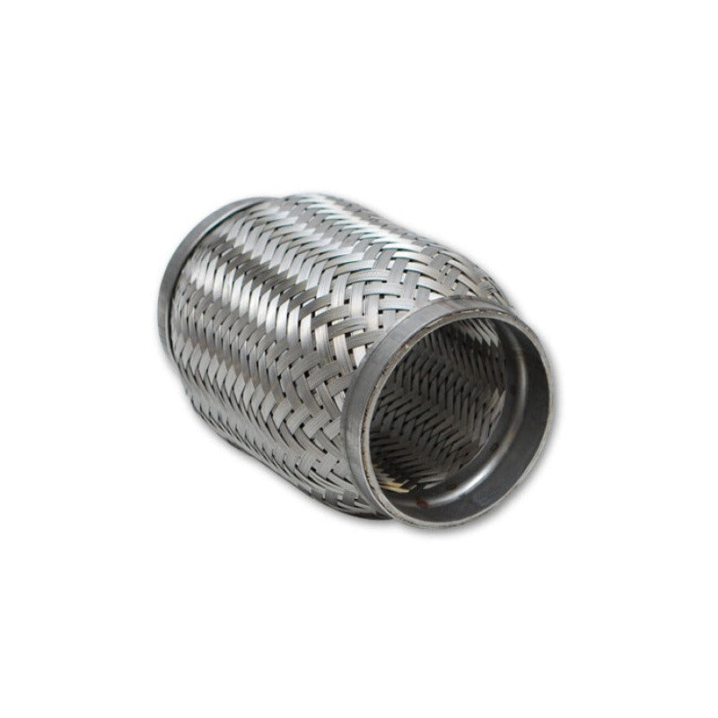 Vibrant Performance stainless steel flex coupling with inner braid liner, 1.5 inch inlet/outlet and 4 inch length.