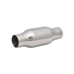 Vibrant Performance 1792 polished 304 stainless steel bottle style resonator with 2.5 inch inlet and outlet