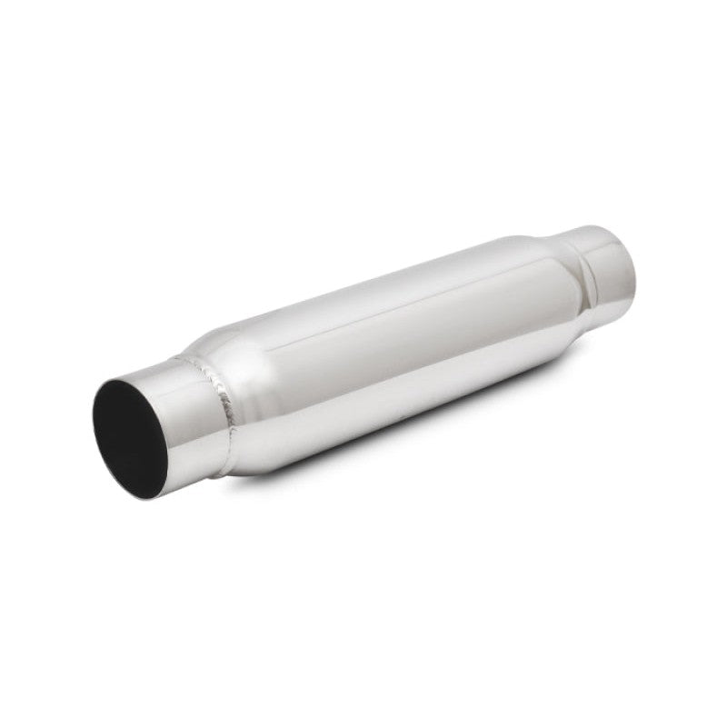 Vibrant Performance 17890 stainless steel bottle-style resonator showing 2-inch inlet/outlet and 12-inch body length.