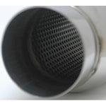 Vibrant Performance 304 stainless steel bottle style resonator with 4 inch inlet and 5 inch diameter body.