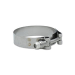 Pair of Vibrant Performance 300-series stainless steel T-bolt clamps with 0.75-inch wide bands