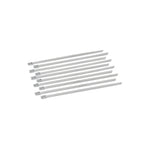 Ten 14.5-inch Vibrant Performance stainless steel locking cable ties for high-temperature automotive applications.