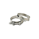 Vibrant Stainless Steel T-Bolt Clamps - Clamp Range 1.38in-1.57in (2 Pack)