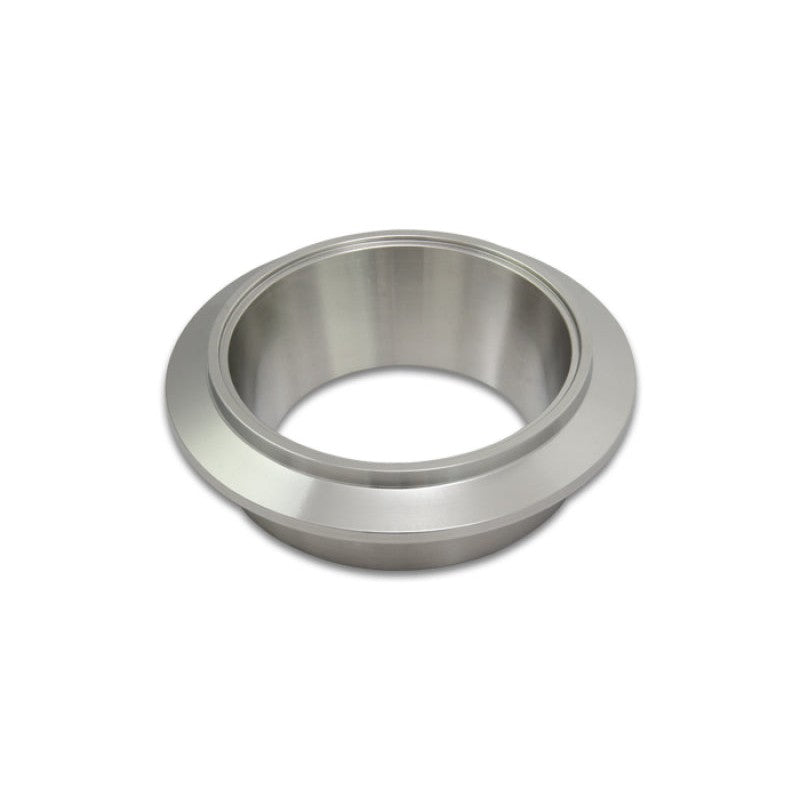 CNC-machined 304 stainless steel turbo V-band outlet flange for Garrett GT42 and GT45 series turbine housings.