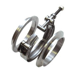 Vibrant Performance 1.75 inch male 304 stainless steel V-band flange with centering register for exhaust tubing.
