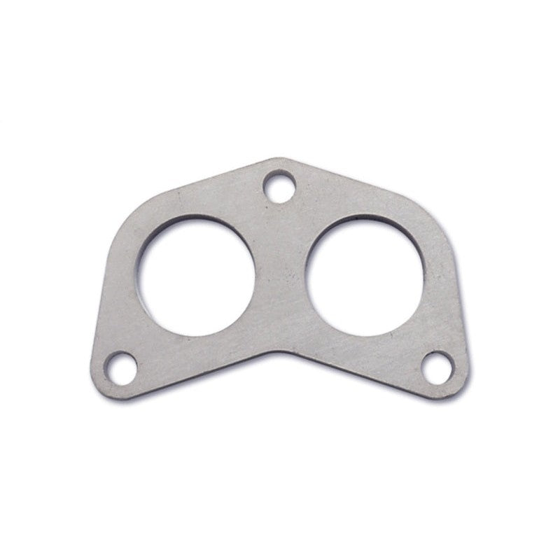 A set of two Vibrant Performance stainless steel exhaust manifold flanges designed for Subaru EJ20 engines.