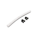Flexible convoluted PTFE submersible fuel hose with two stainless steel worm-gear clamps for in-tank fuel systems.