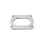 Vibrant Performance T304 stainless steel 4-bolt flange with a 3.5-inch oval opening for custom exhaust fabrication.