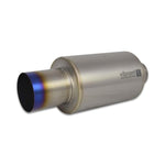 Vibrant Performance CP1 Grade Titanium universal muffler with a 3 inch inlet and straight cut natural finish tip.