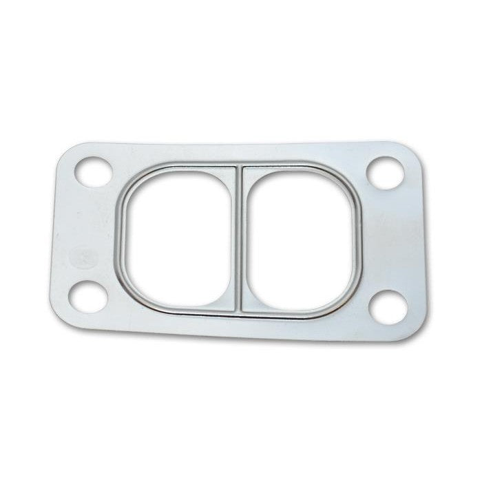 High-temperature T3 divided turbocharger inlet gasket for Vibrant Performance flanges 1445 and 14450.