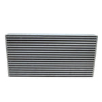 Silver aluminum bar and plate oil cooler core with offset fins, measuring 6 inches by 10 inches by 2 inches.