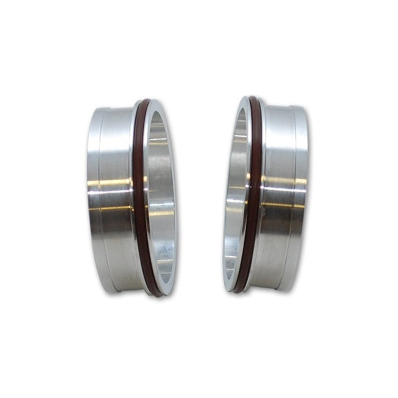 Pair of Vibrant Performance 12545 6061 aluminum weld ferrules for 2.5 inch OD tubing with O-rings
