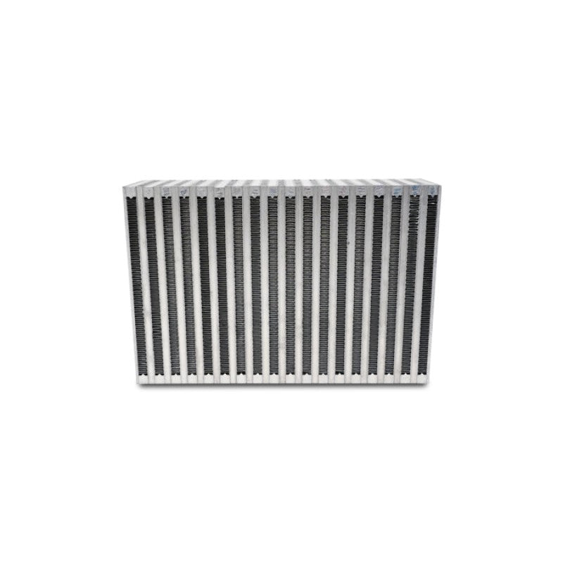 Vibrant Performance 18x12x6 inch vertical flow bar and plate intercooler core showing high-density louvered fins