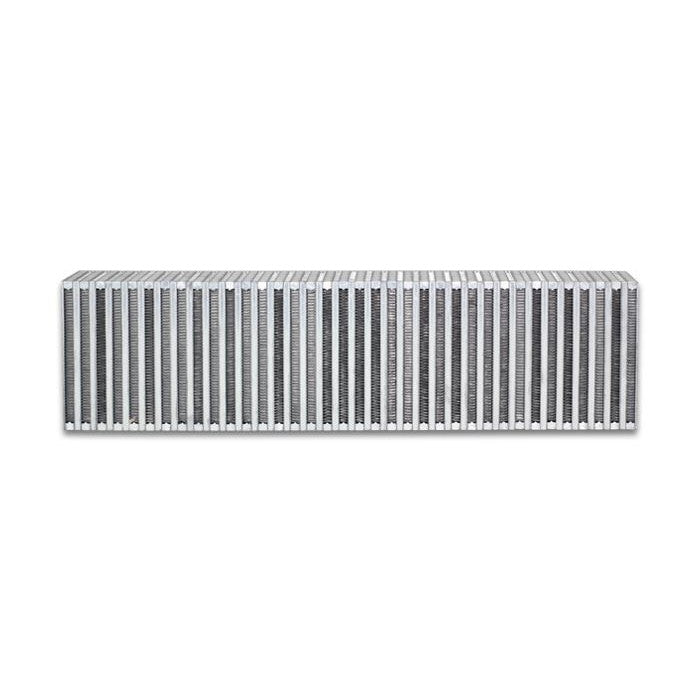 Vibrant Performance 12856 aluminum bar and plate vertical flow intercooler core measuring 24 inches by 6 inches.