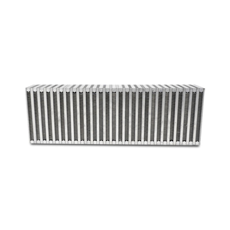 Vibrant Performance 12859 bar and plate vertical flow intercooler core measuring 24 inches wide and 3.5 inches thick.