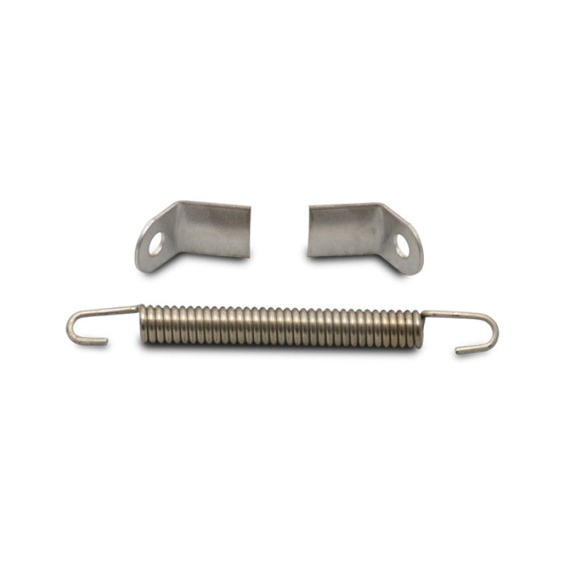 Two stainless steel weld-on exhaust collector tabs and one 3.5-inch tension spring kit