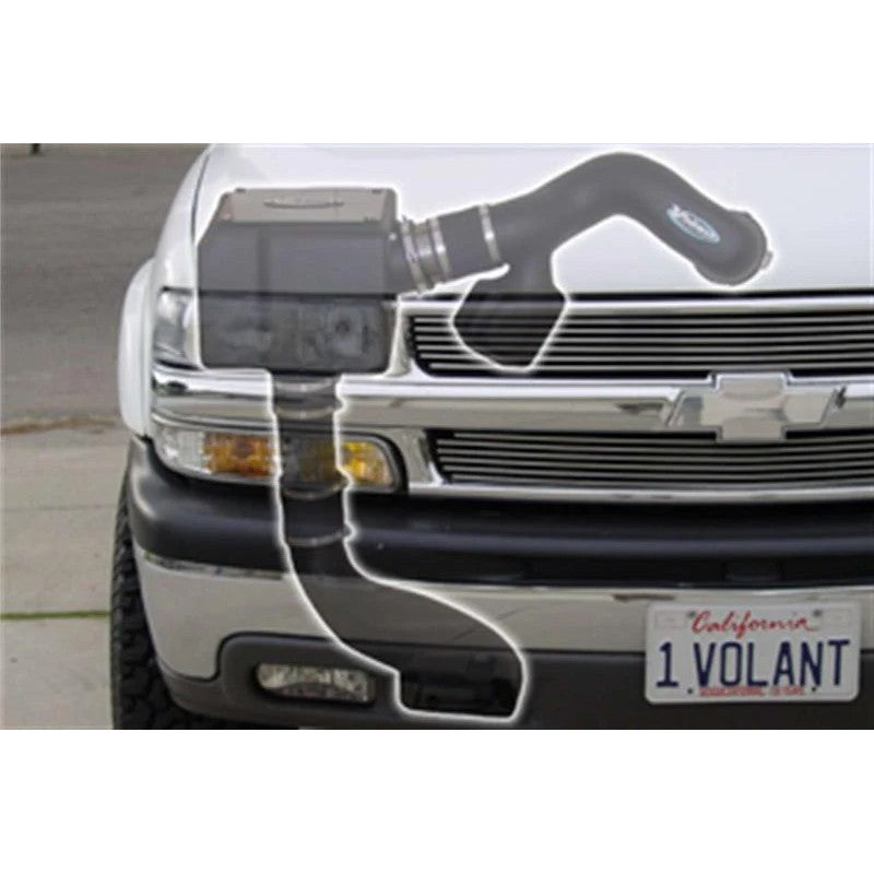 Volant air intake scoop part 35853 for 1999-2007 Cadillac Escalade, Chevrolet Silverado, and GMC Sierra trucks.