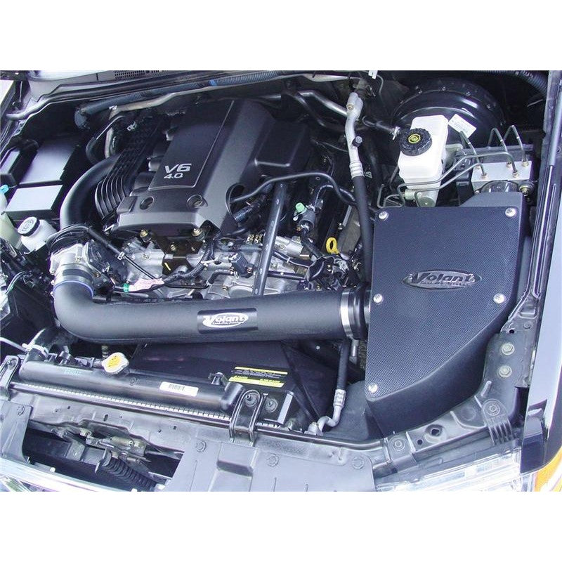 Volant Pro5 closed box air intake system with smoked acrylic lid and oiled cotton filter for 2005-2007 Nissan Xterra 4.0L.
