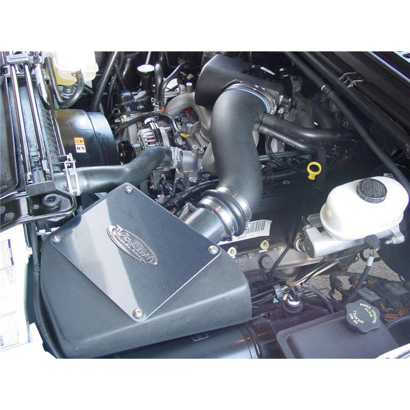 Volant Pro5 closed box air intake system with black airbox, intake tube, and smoked acrylic viewing lid.