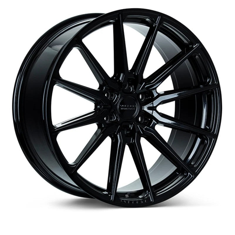 Gloss Black Vossen HF6-1 Hybrid Forged wheel in a 24x10 size with a 6-lug bolt pattern and deep concave face.