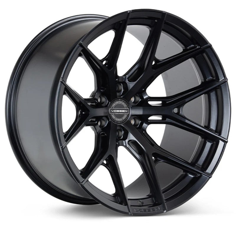 Vossen HF6-4 Hybrid Forged wheel in Satin Black with 20x10 6x135 ET-18 specs and Super Deep Face concavity.
