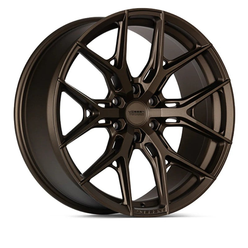 Vossen HF6-4 22x10 wheel with 6x135 bolt pattern, Super Deep Face concavity, and Terra Bronze multi-spoke design.
