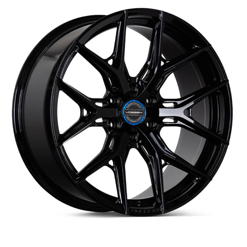 Vossen HF6-4 Hybrid Forged multi-spoke wheel in Gloss Black with Deep Face profile