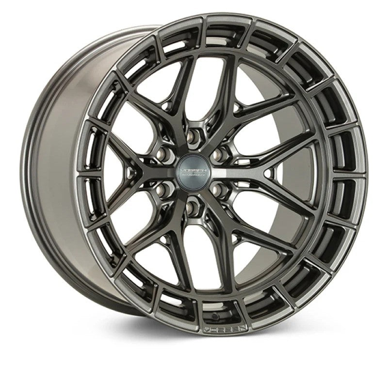Matte Gunmetal Vossen HFX-1 17x9 wheel with a deep concave multi-spoke design and 6x135 bolt pattern.