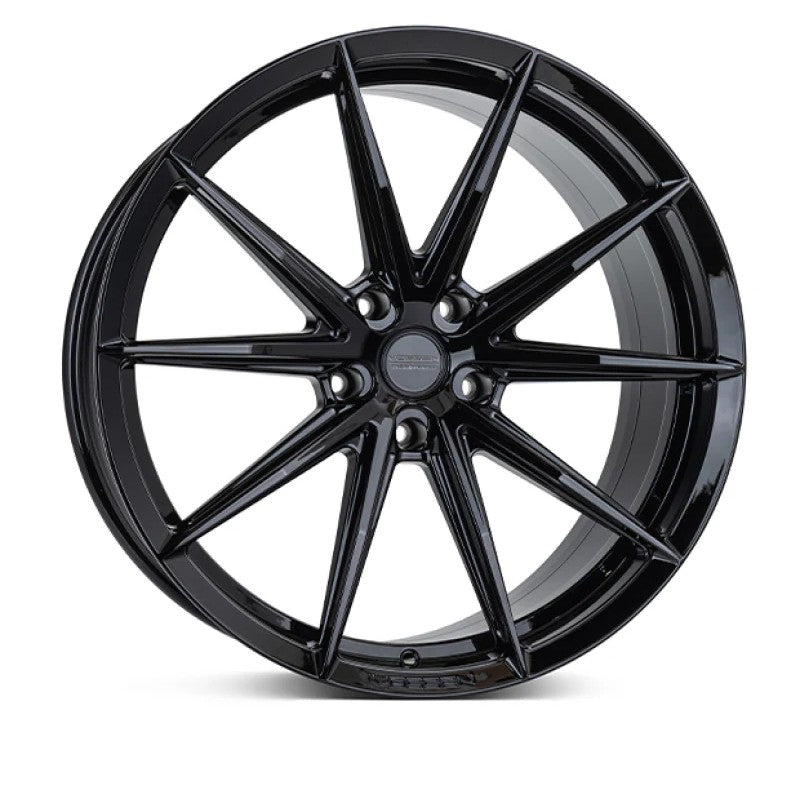 Vossen HFX-2 multi-spoke wheel in Gloss Black with a Deep Face concave profile.
