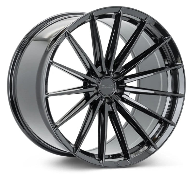 Vossen HFX-4 Hybrid Forged multi-spoke wheel in Gloss Black finish, 20x9 size.
