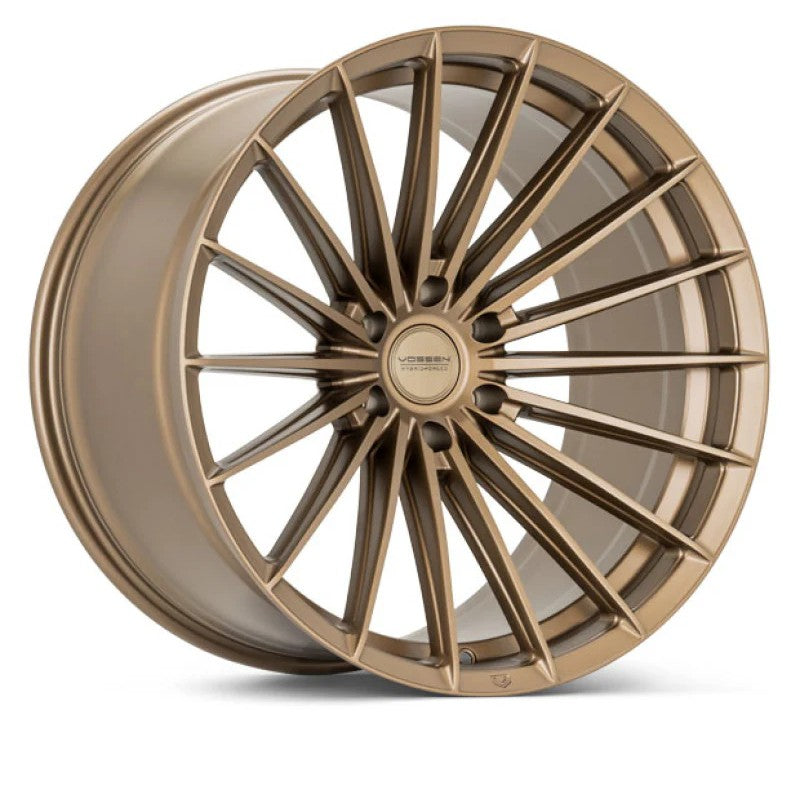 Vossen HFX-4 multi-spoke wheel in Satin Bronze finish with deep concave face and 6-lug bolt pattern.