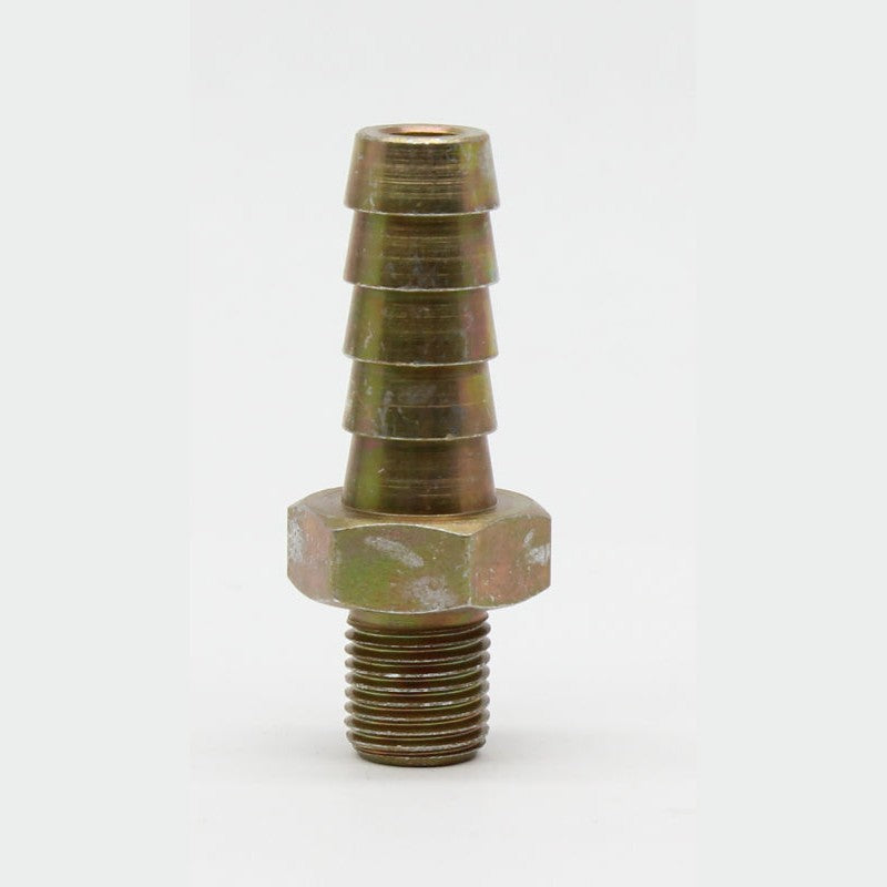 Walbro 10.5mm hose barb fuel fitting featuring a ribbed barb for secure fuel line attachment.