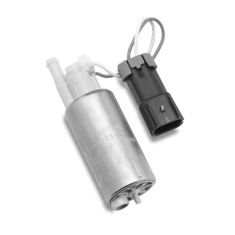 Walbro F10000302 Ford GT style high-flow electric in-tank fuel pump with metal housing.