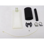 Walbro 400-848 fuel pump installation kit featuring fuel strainer, electrical harness, and mounting hardware.