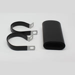 Walbro 400-920 fuel pump installation kit featuring metal mounting clamps and rubber insulating sleeves